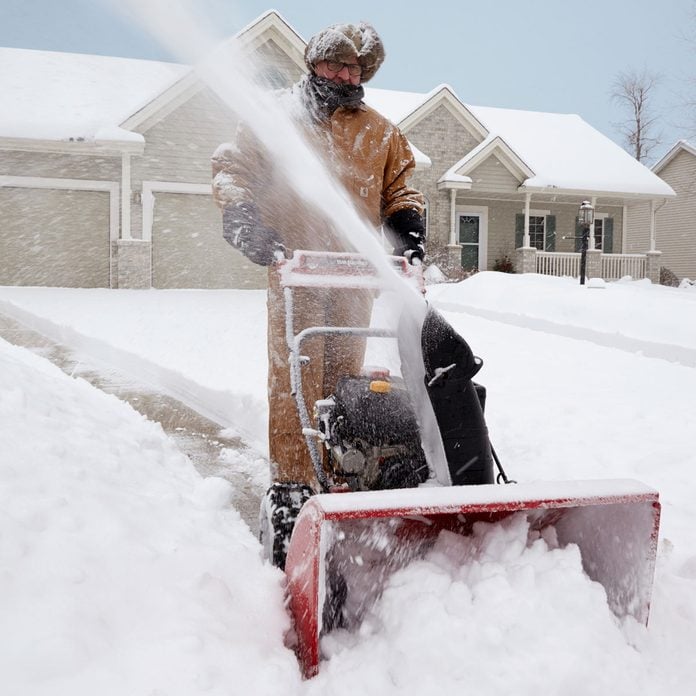 Snow blow driveway winterization