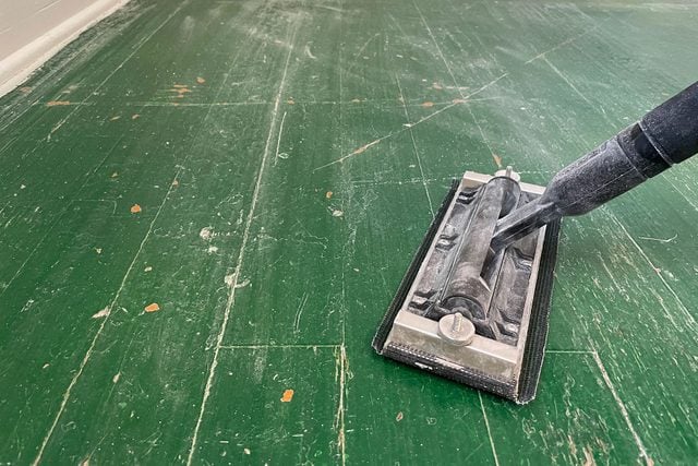 Sanding the floor